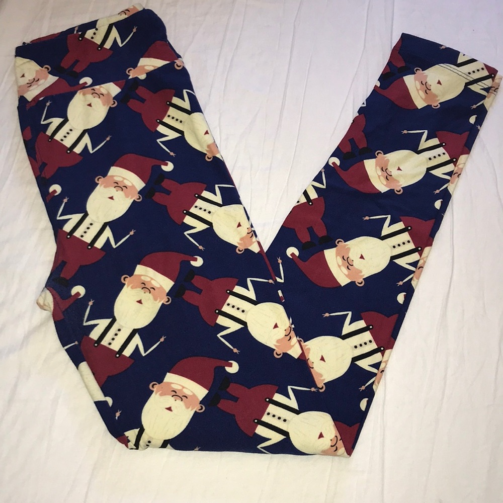 LuLaRoe OS One Size Leggings Christmas Peace Santa
